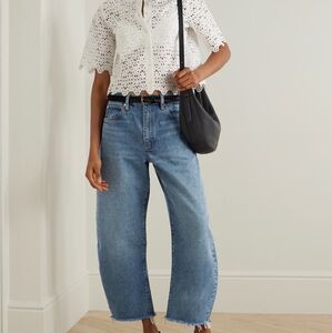 NWT FRAME The Bubble Crop Jeans - Knock Out Raw Fray 24